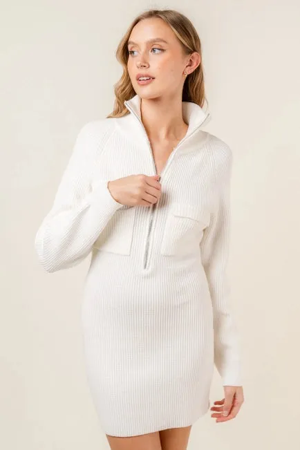 Fore White Sweater Mini Dress