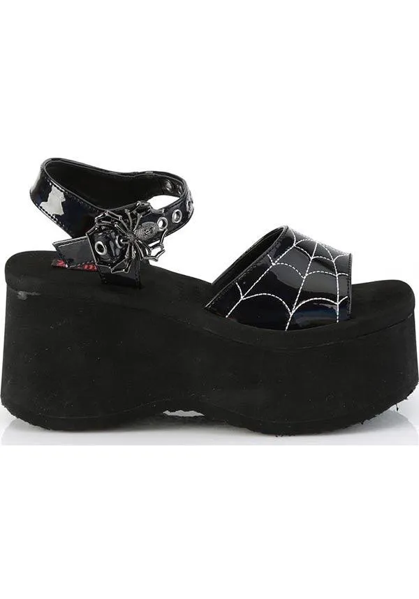 FUNN-10 [Black Holo Patent] | SANDALS [PREORDER]