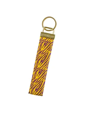 Gameday Key Fob | Tiger Stripes Purple   Gold