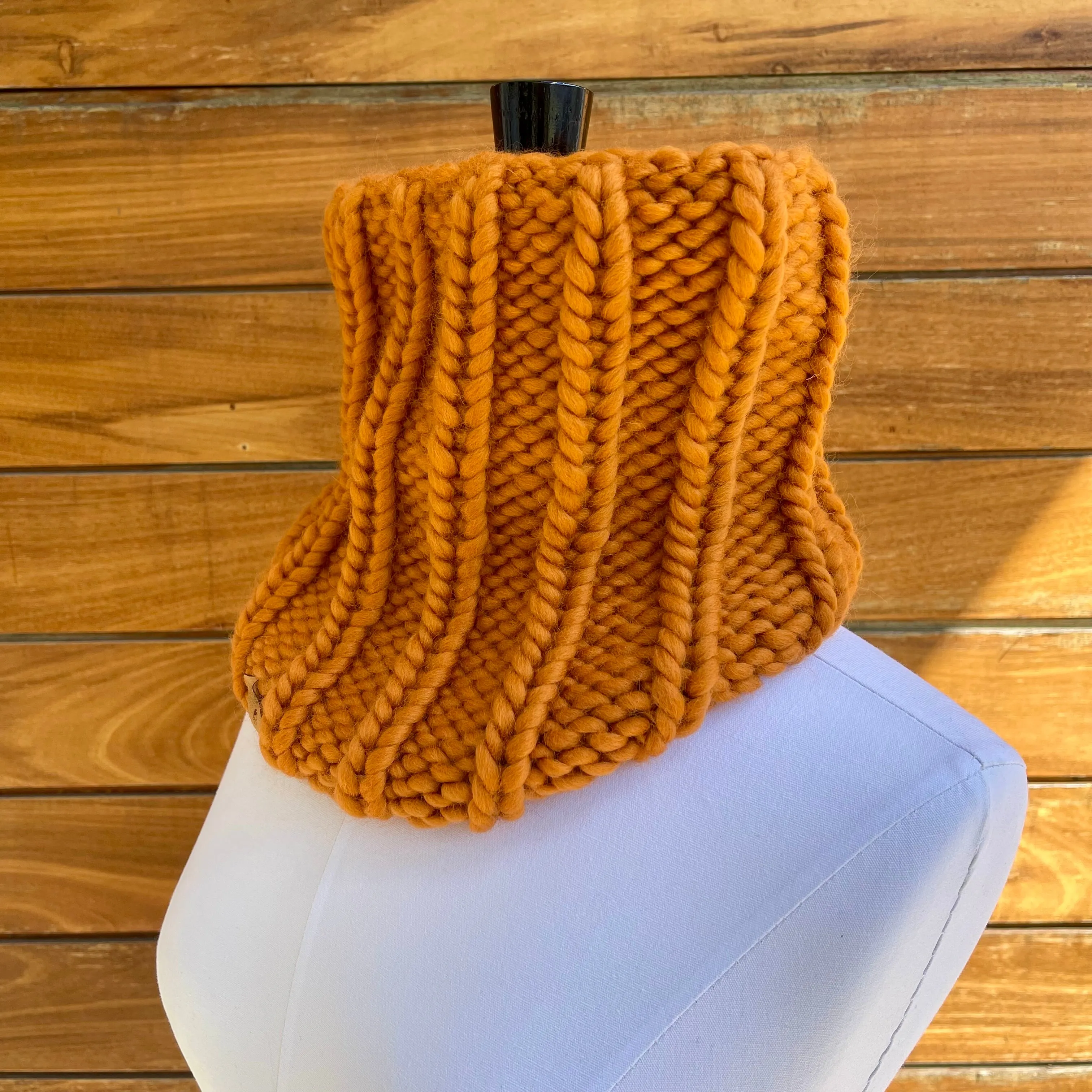 Ginger Peruvian Wool Knit Cowl