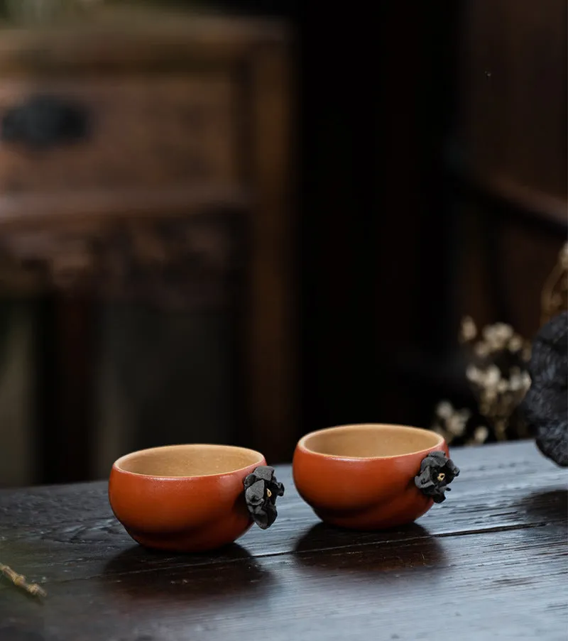 Gohobi Handmade Ceramic Persimmon Tea Cup