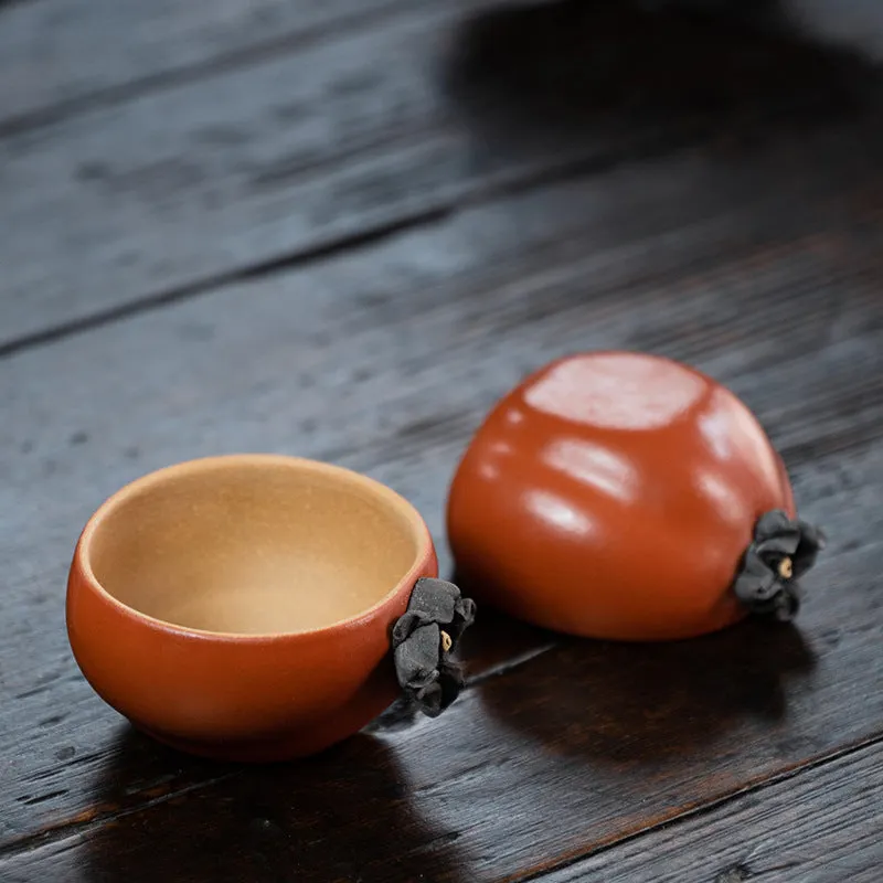 Gohobi Handmade Ceramic Persimmon Tea Cup