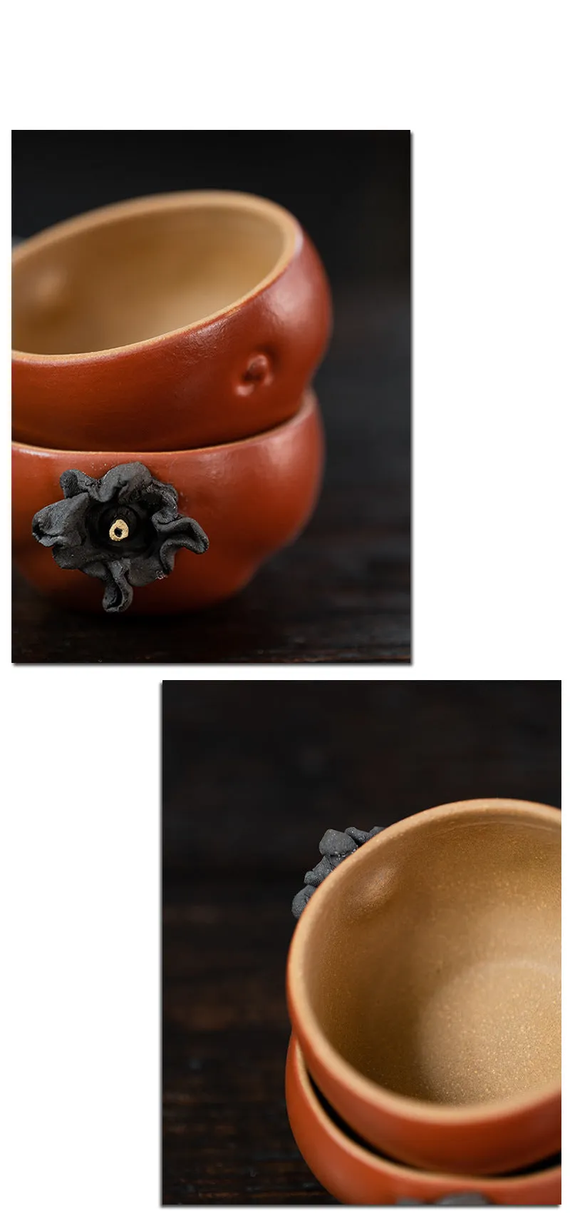 Gohobi Handmade Ceramic Persimmon Tea Cup