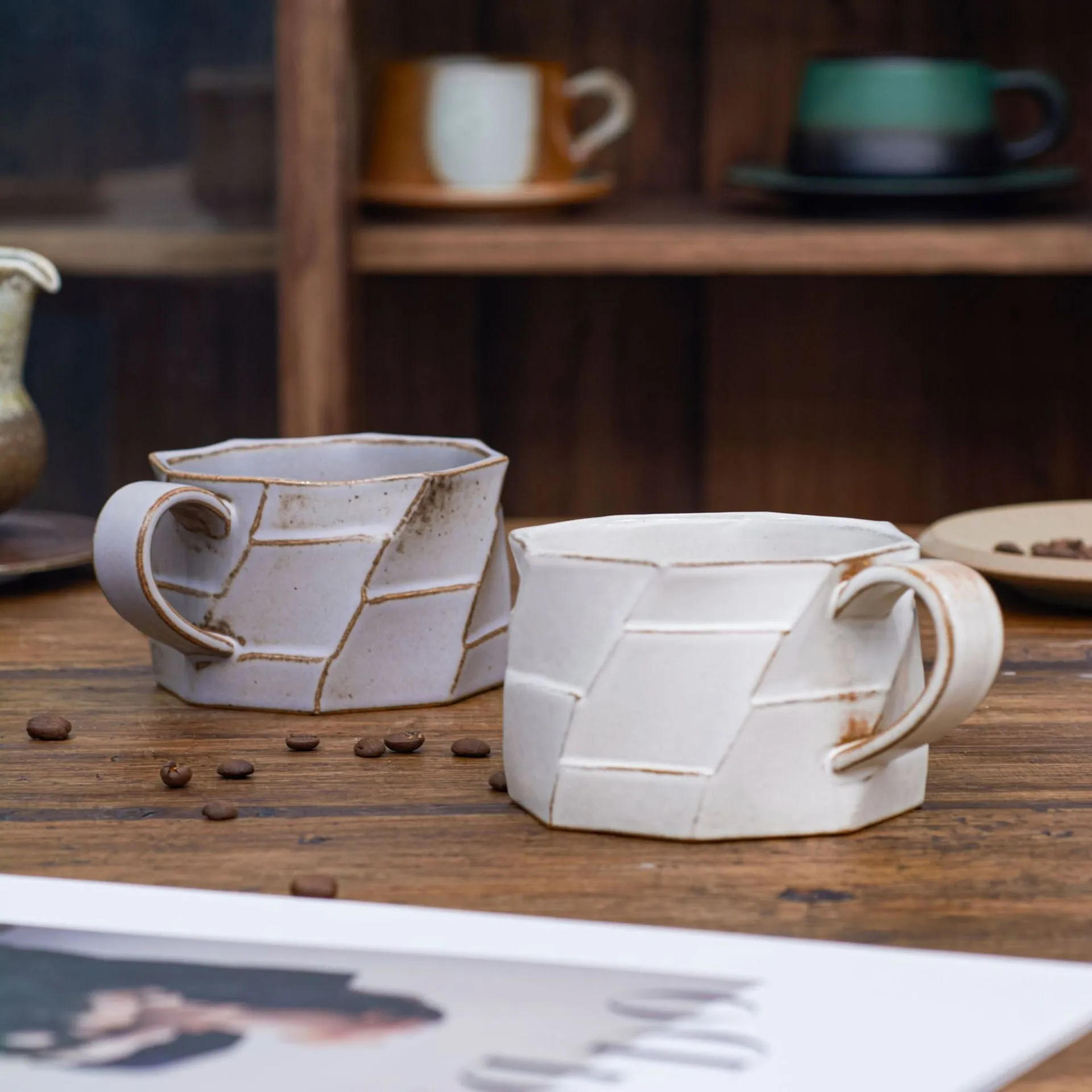 Gohobi White and Purple Ceramic Mug