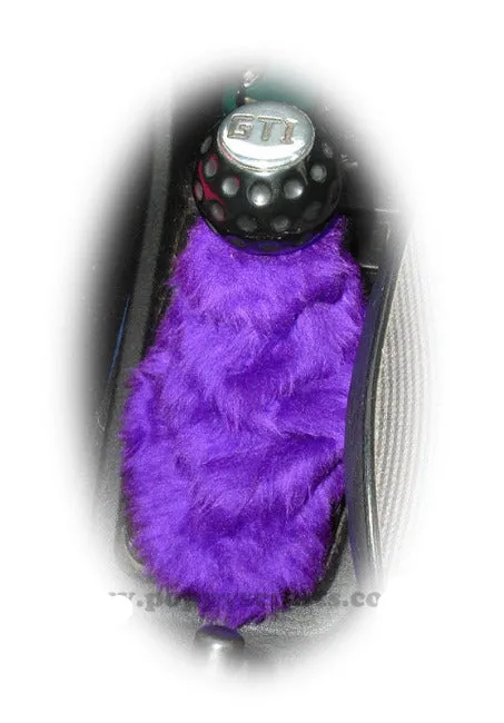 Gorgeous Purple fluffy faux fur car accessories 4 piece set