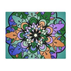 Hand-drawn Mandala Art Placemat - Teal/Purple/Orange