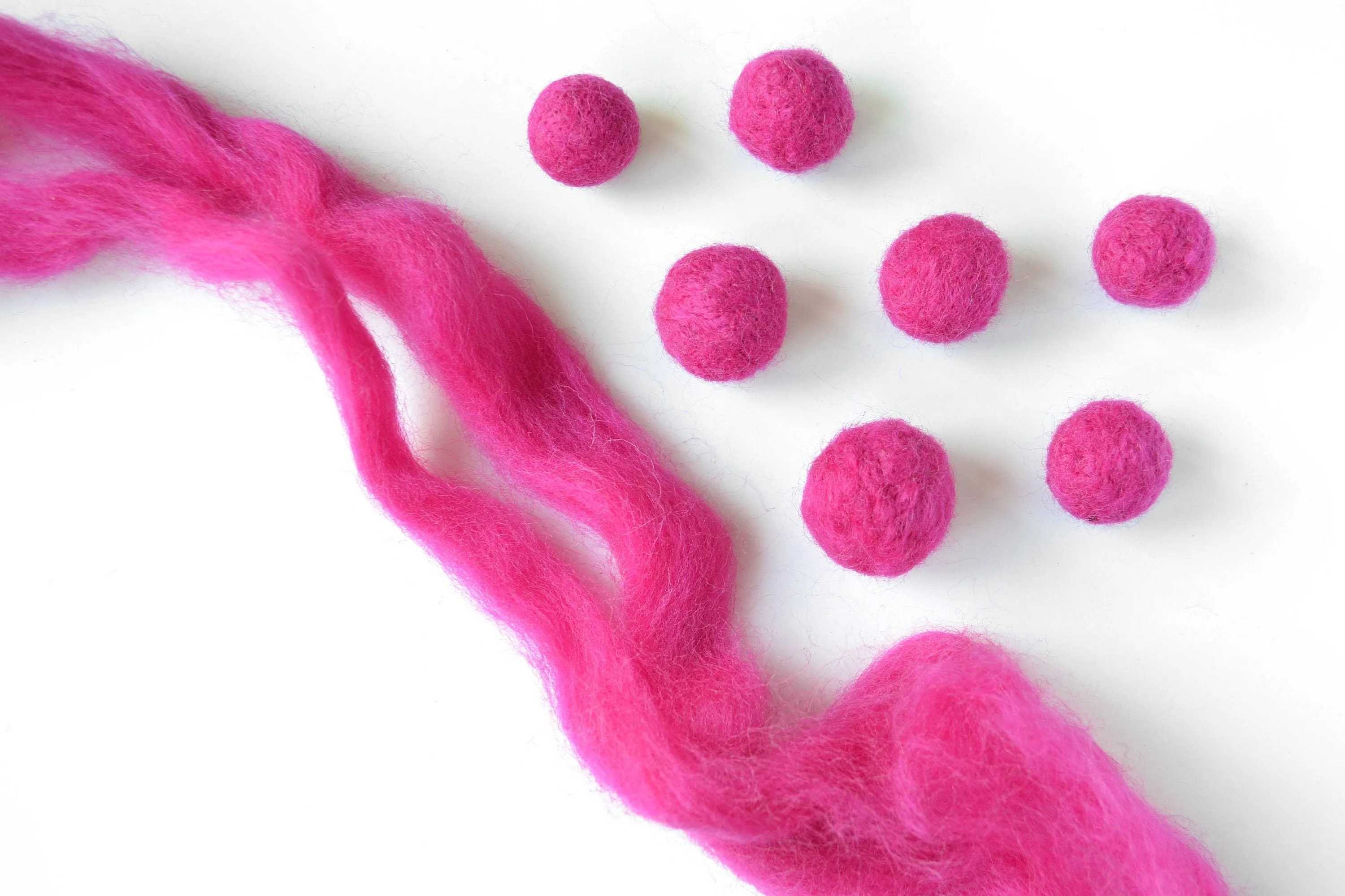 Hot Pink Wool Merino Top Roving - Spin into Yarn, Needle Felt, Wet Felt, Spinning, Felting, Weaving, Knitting, all Crafts