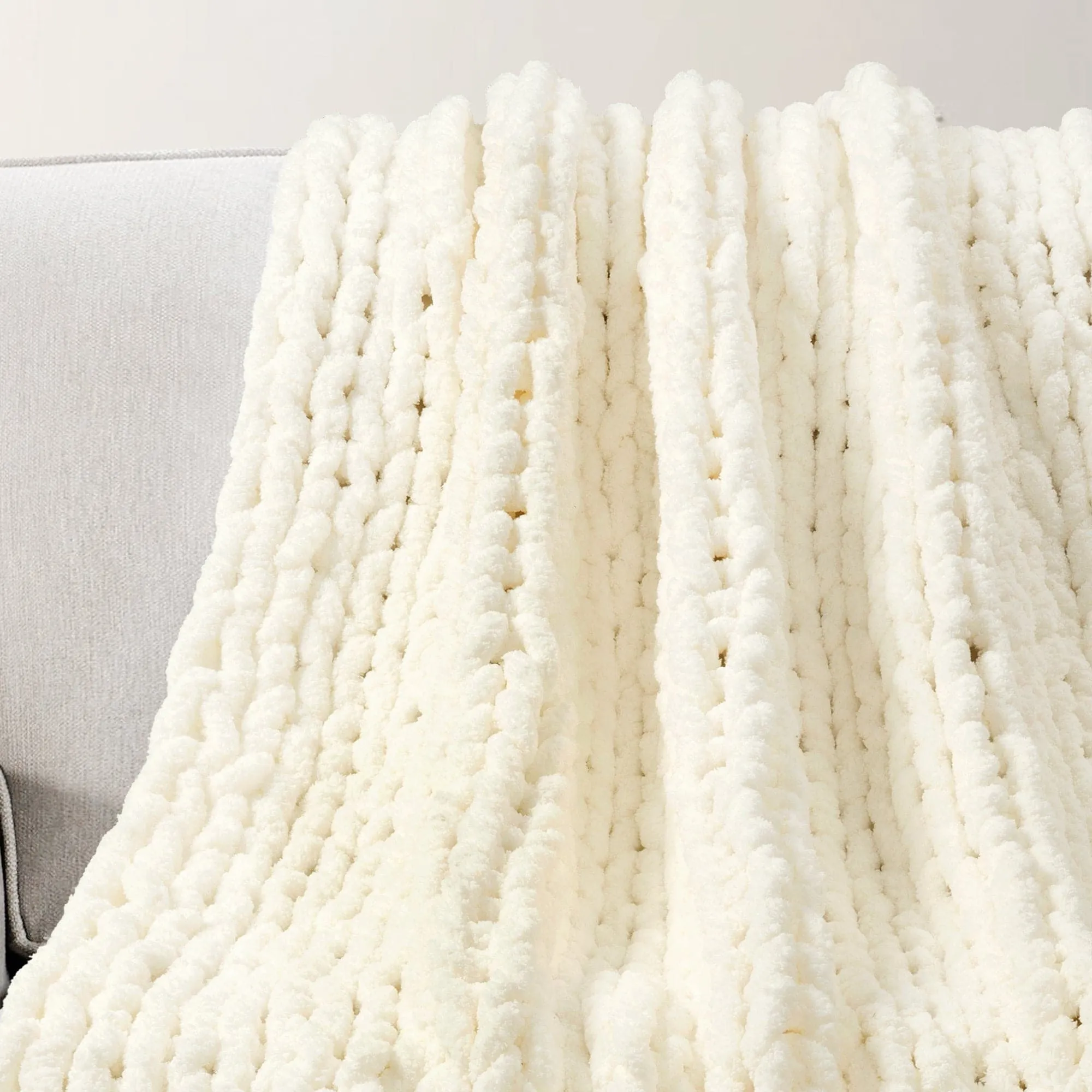 Hygge Ultra Soft Chenille Chunky Knit Throw