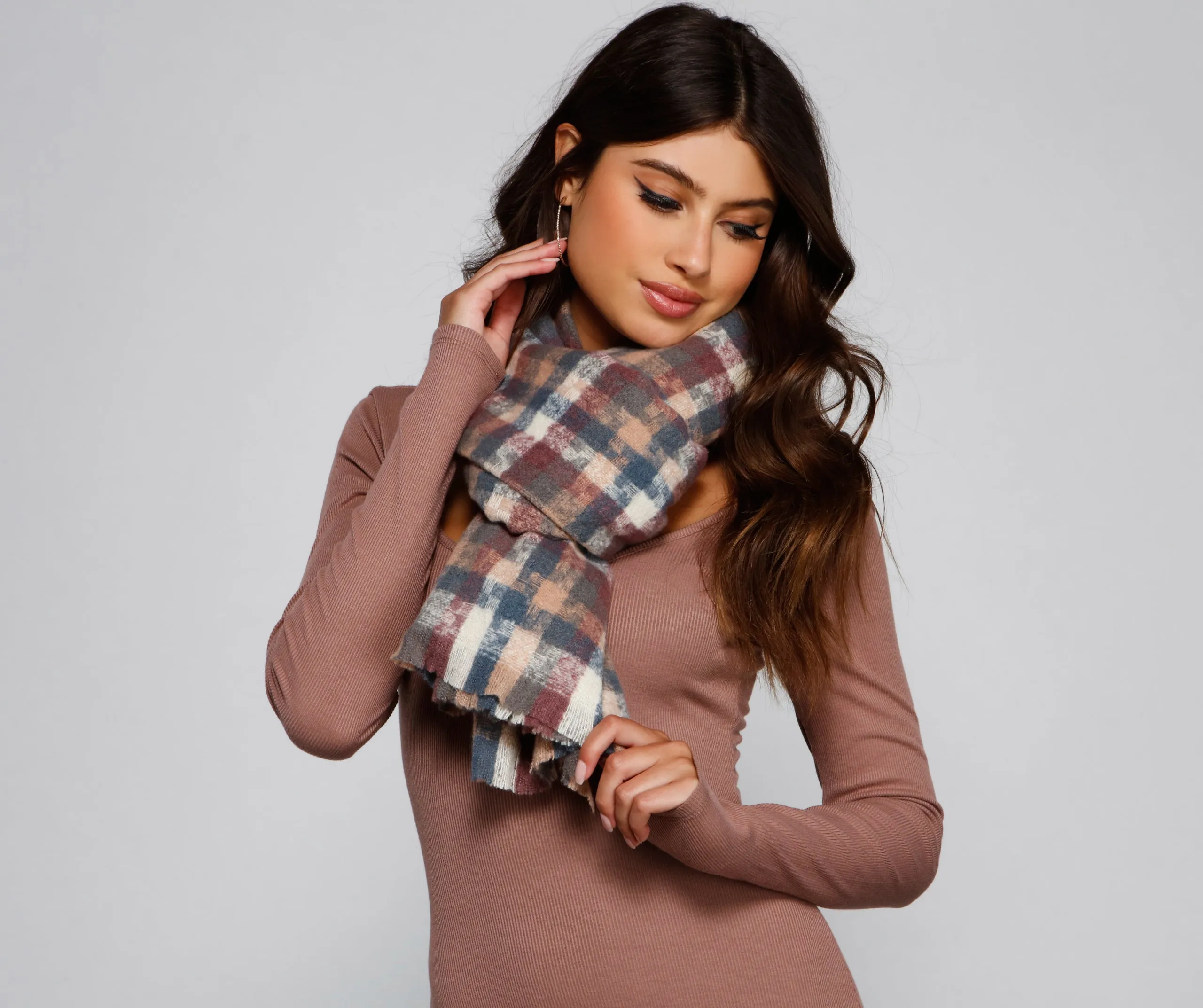 In Plaid View Blanket Scarf