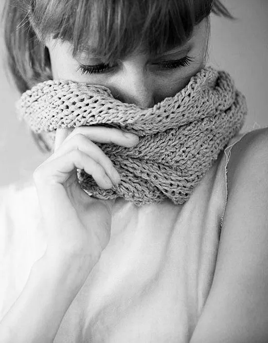 Infinity Handmade knitted Scarf - Taupe Camel Blush