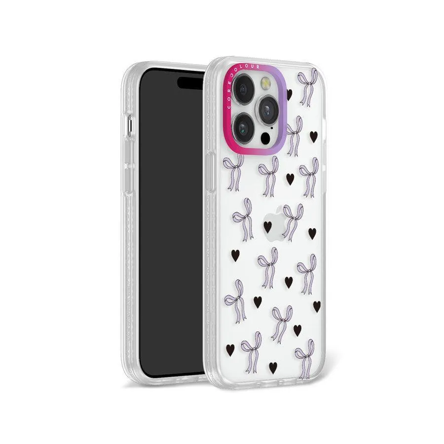 iPhone 12 Pro Max Purple Ribbon Heart Phone Case