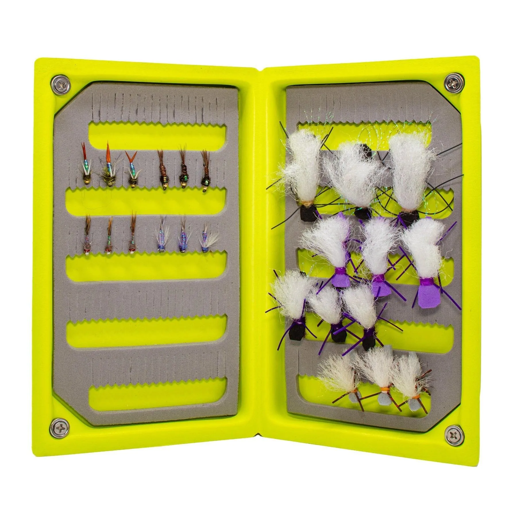 Jackson Hole Fly Company Loaded Foam Fly Box - Hopper Dropper w/ 50m Spool of 4X Fluoroflex Tippet