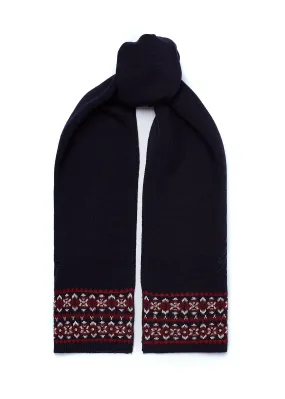 Jennifer Fairisle Scarf (Ink Navy)