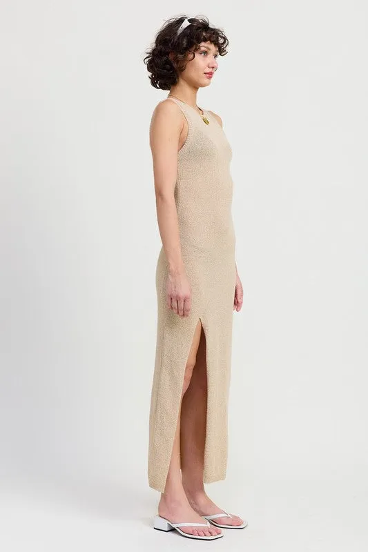 kesley HIGH SLIT MAXI SLEEVELESS DRESS