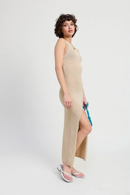 kesley HIGH SLIT MAXI SLEEVELESS DRESS