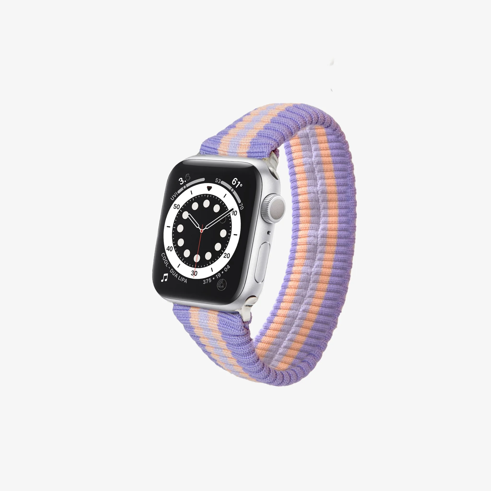 Knit Apple Watch Band - Purple   Lavender Stripe