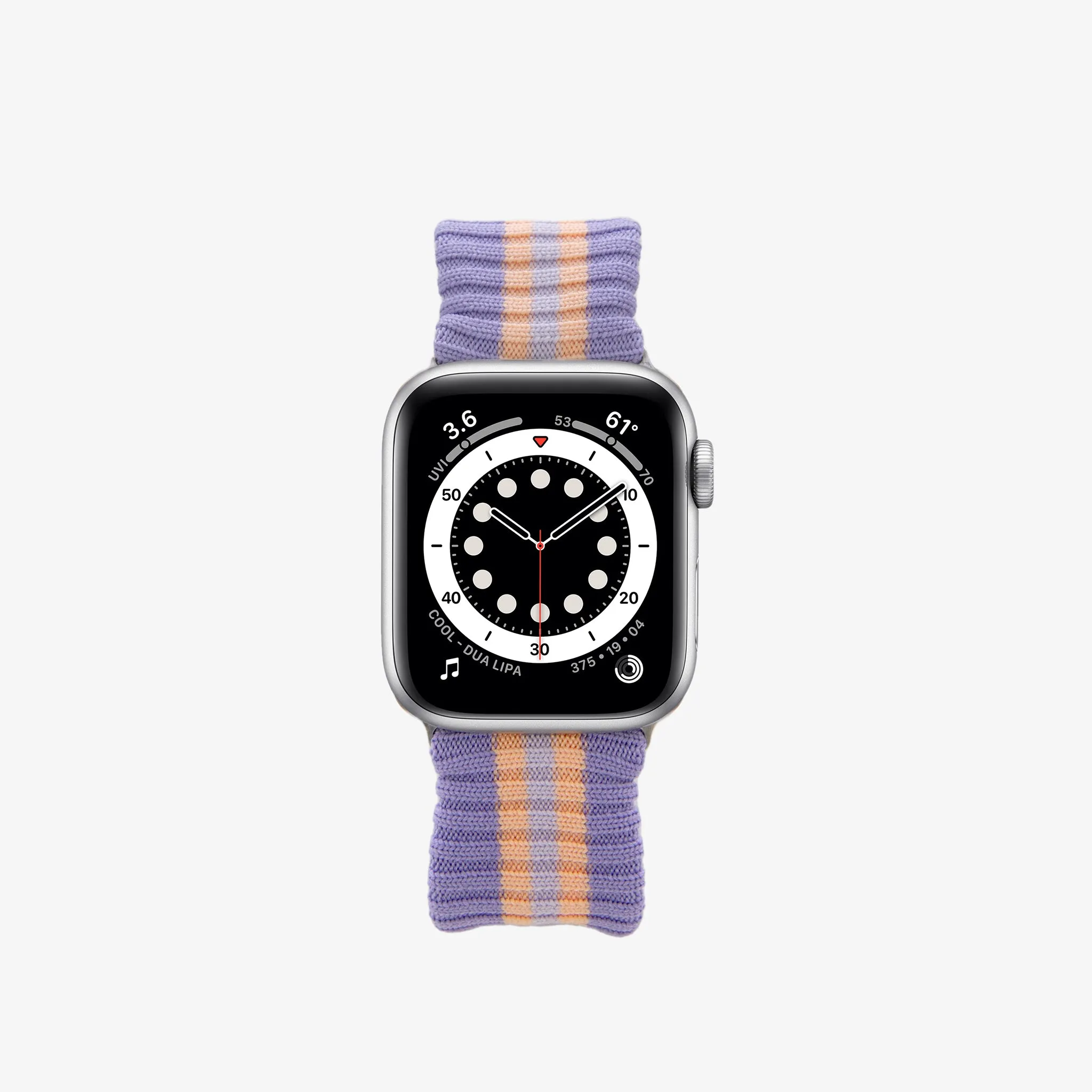 Knit Apple Watch Band - Purple   Lavender Stripe