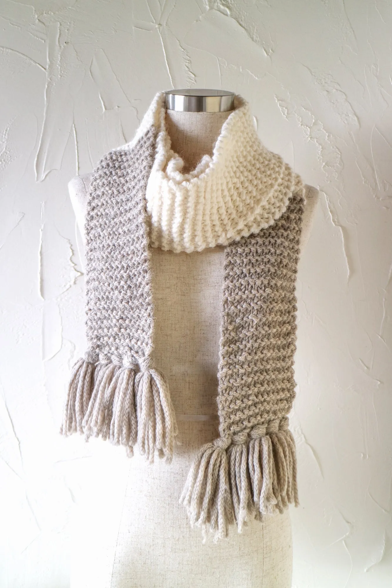 Knitting Pattern Download - Two Tone Scarf