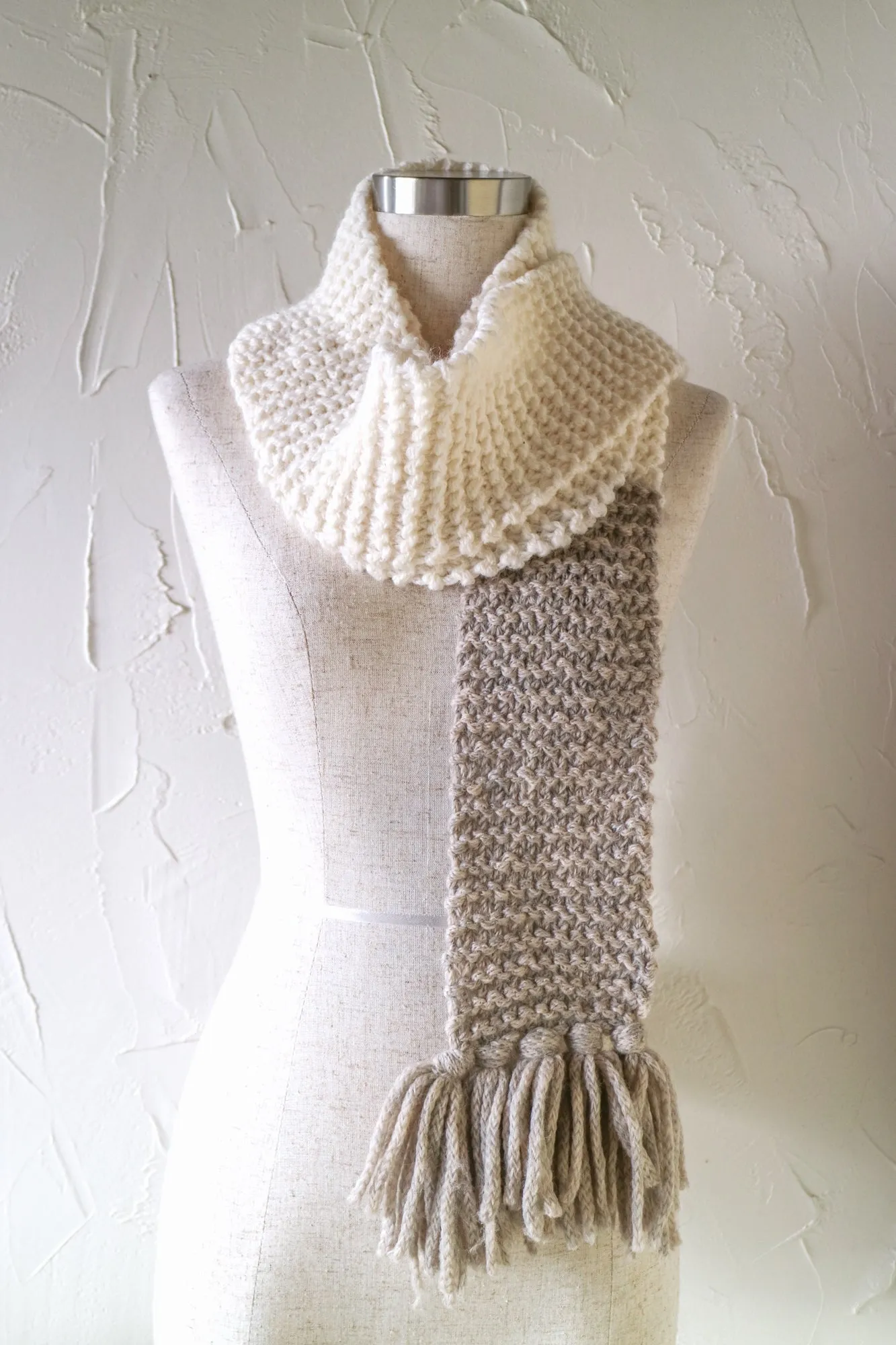 Knitting Pattern Download - Two Tone Scarf