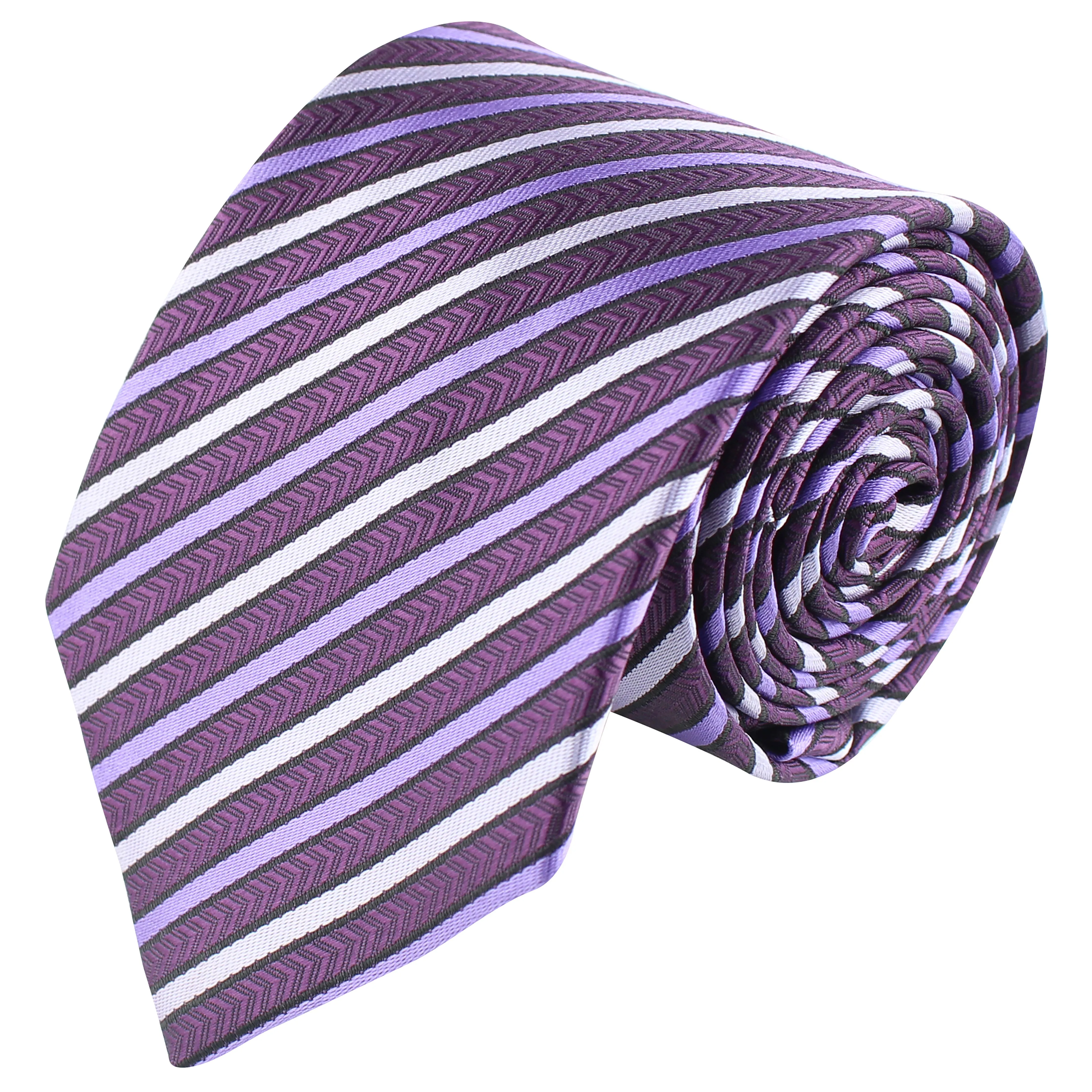 Kovove Purple Striped Neck Tie For Men