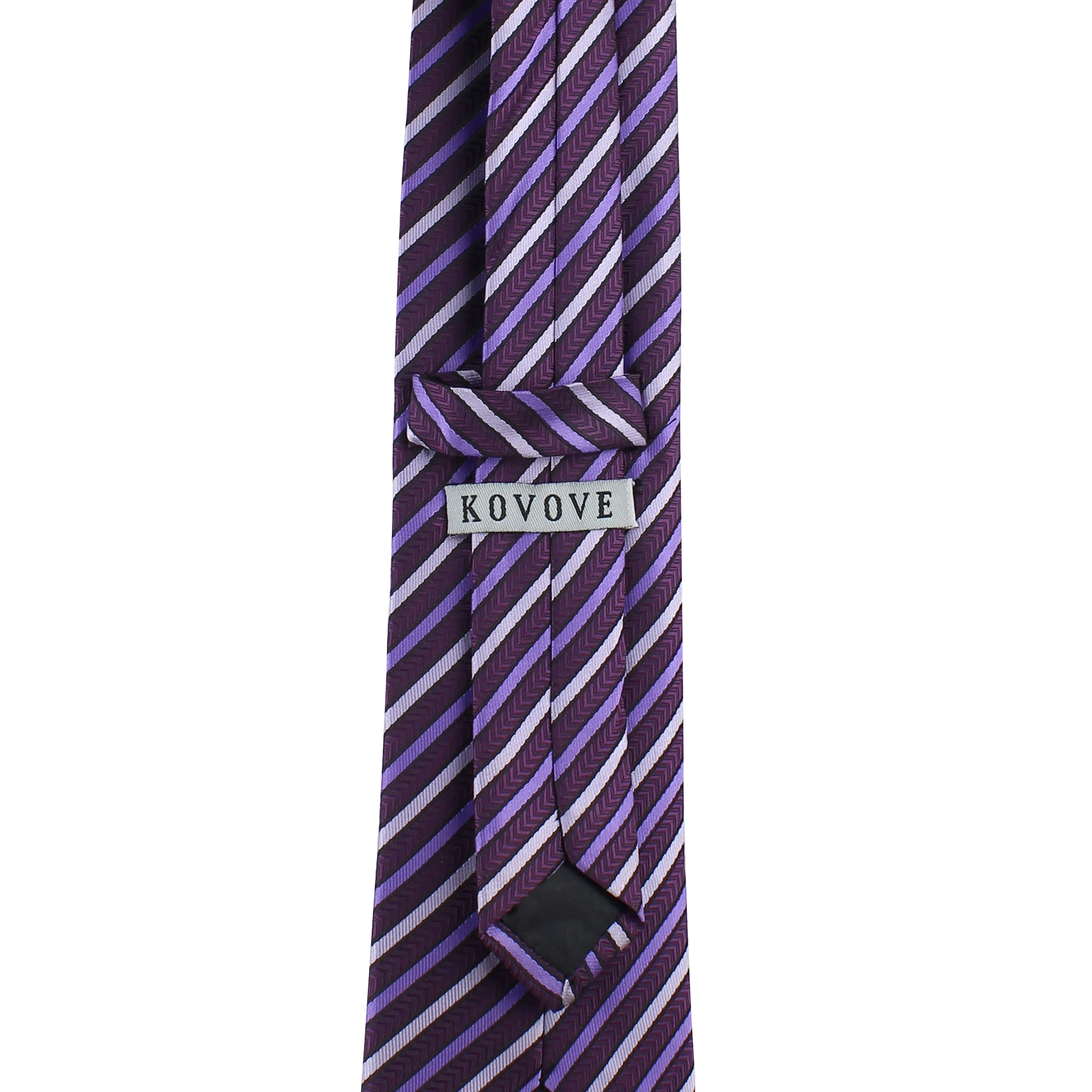 Kovove Purple Striped Neck Tie For Men