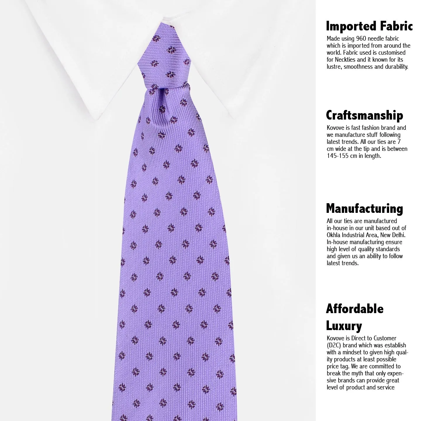 Kovove The Abstract Polka Fusion Purple Necktie For Men