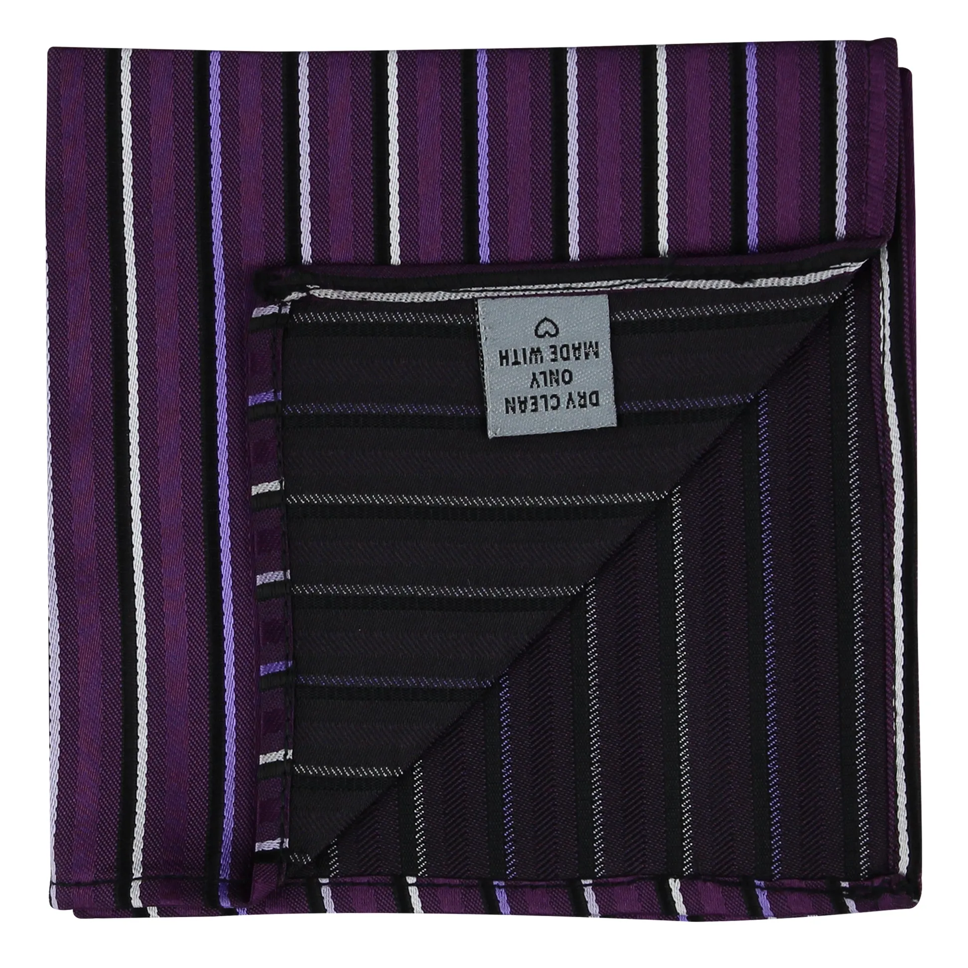 Kovove The Blissful Striped Purple Pocket Square For Men