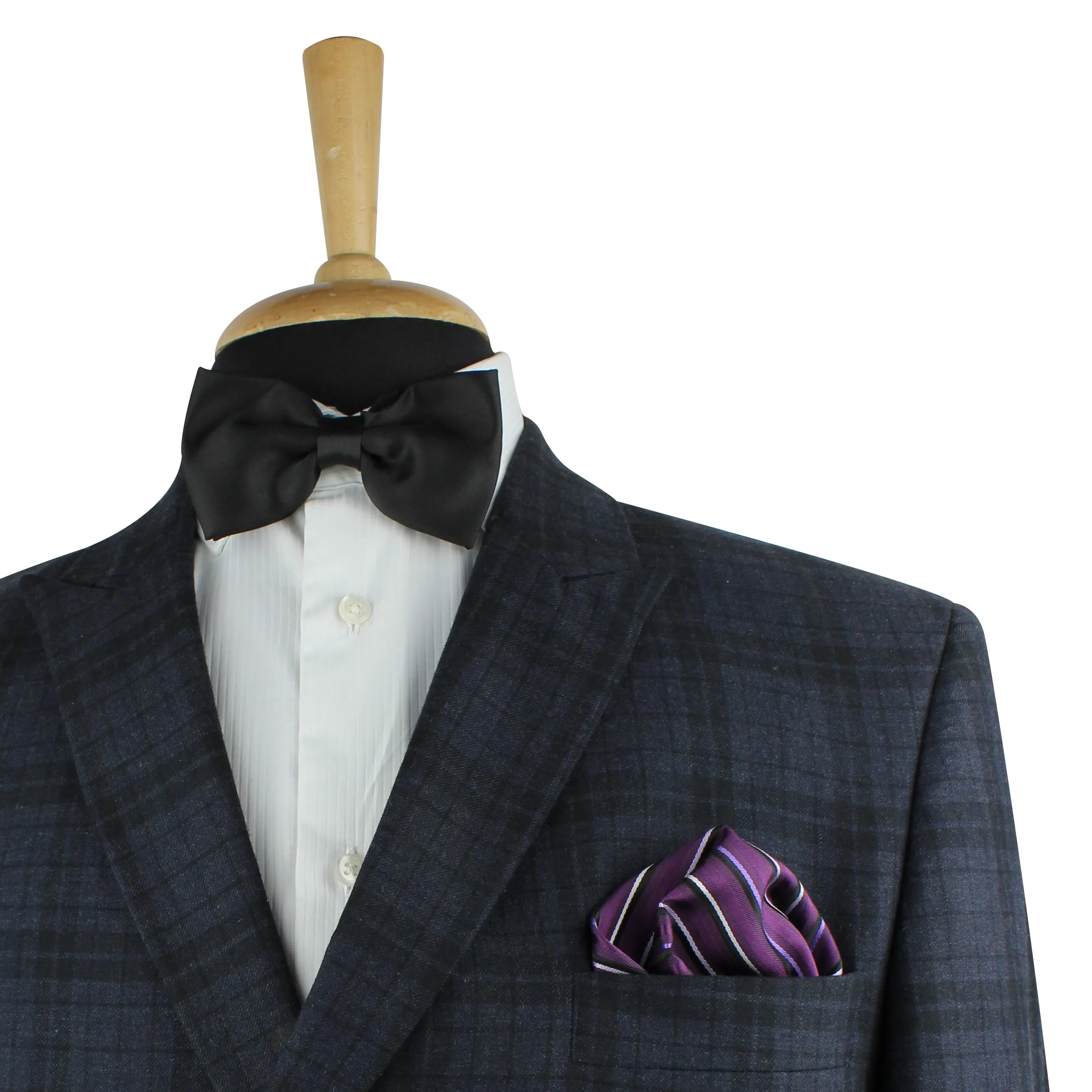 Kovove The Blissful Striped Purple Pocket Square For Men