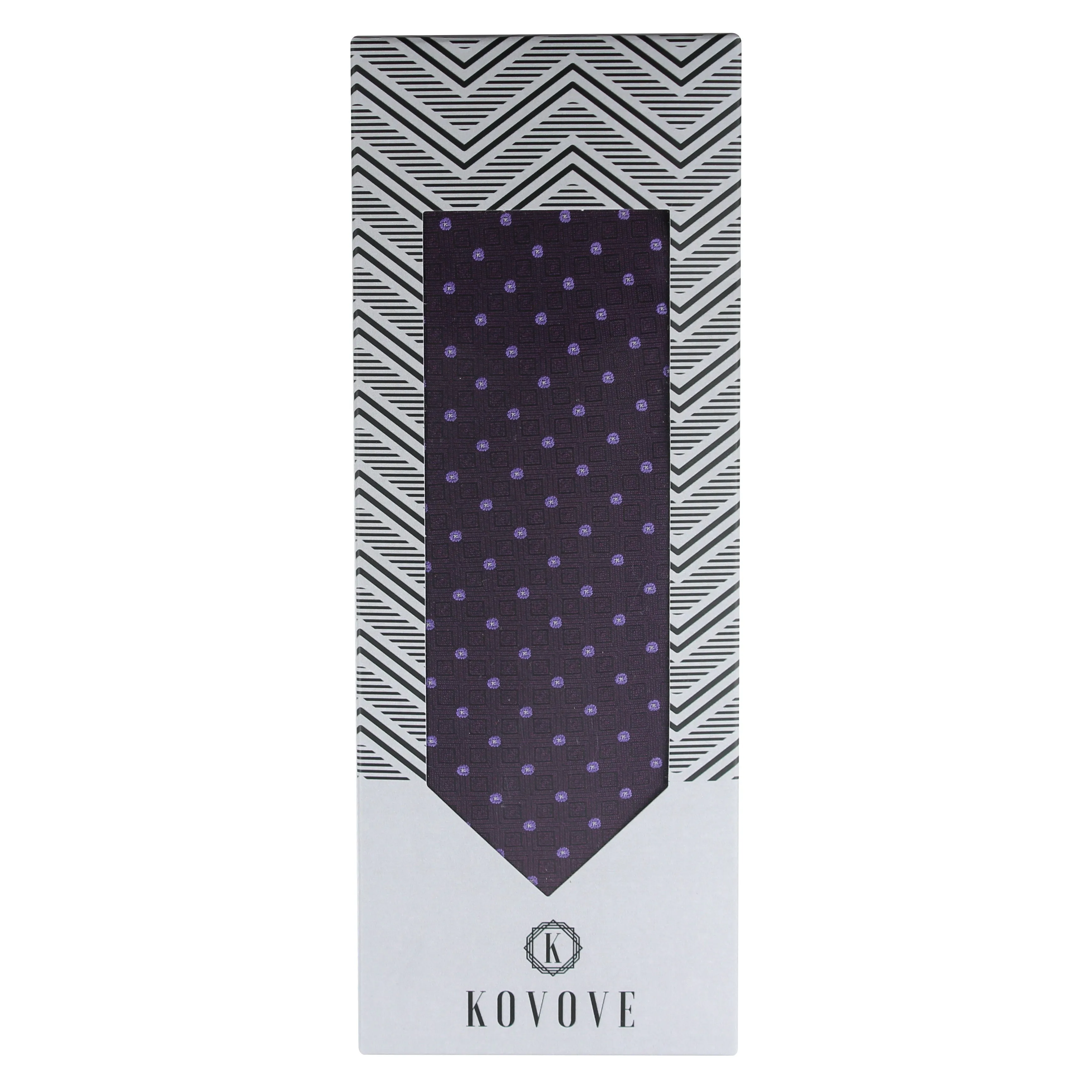 Kovove The Polka Abstract Fusion Purple Necktie For Men