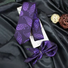 Kovove The Twining Paisley Purple Necktie and Pocket Square Gift Box