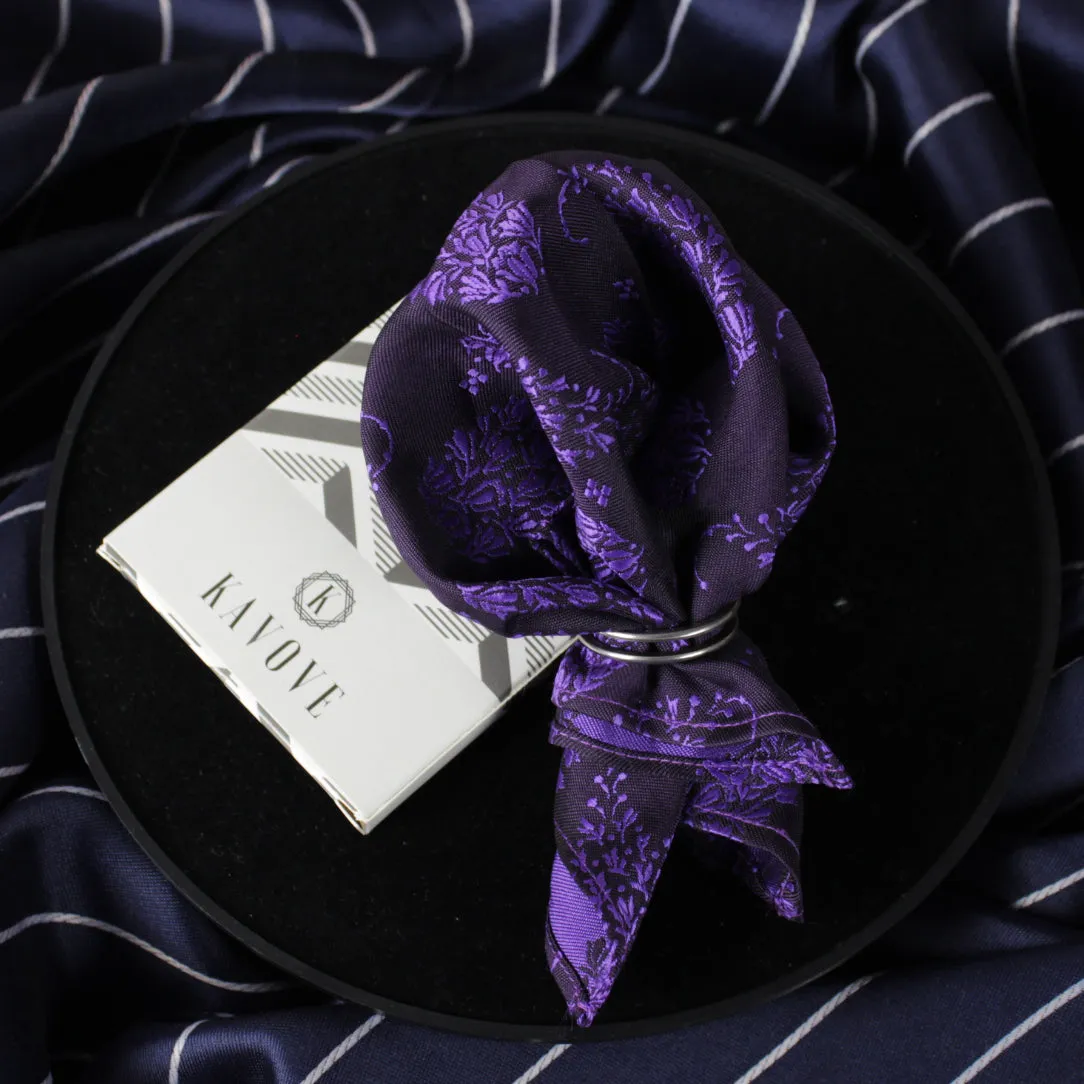 Kovove The Twining Paisley Purple Pocket Square