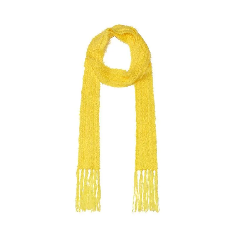 Ladies Solid Color Kint Tassel Wool Scarves YW054