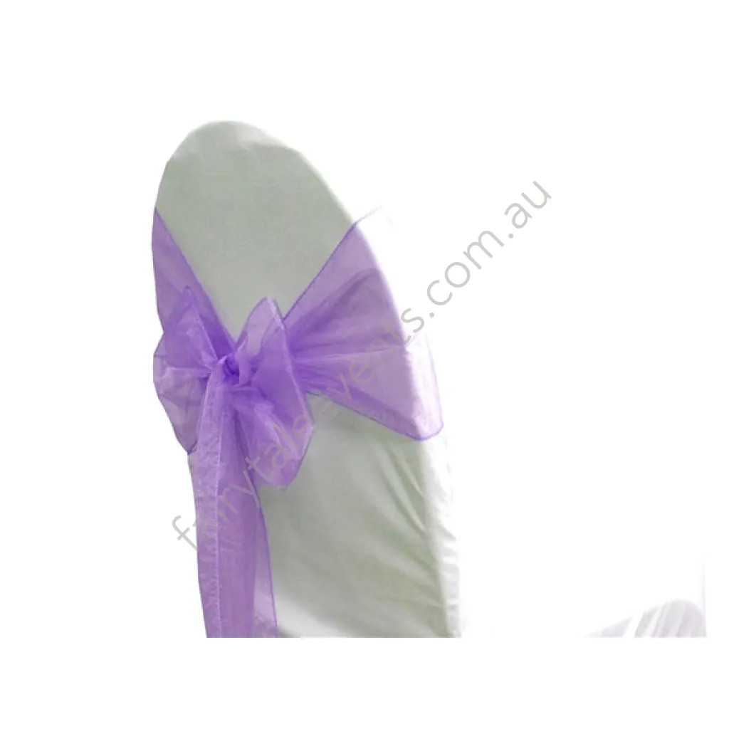 Lavender organza chair sash