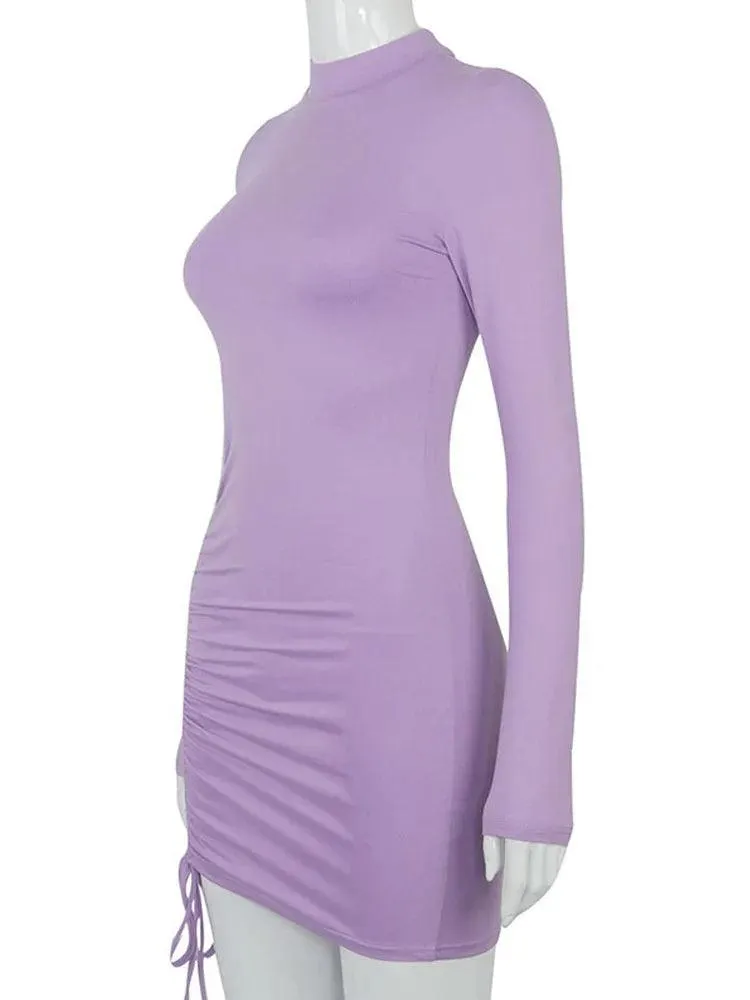 Long Sleeve Bodycon Dress: Trendy Turtleneck Party Wear for Women