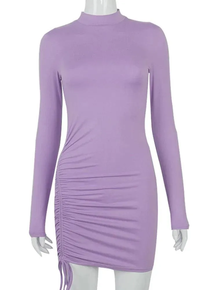 Long Sleeve Bodycon Dress: Trendy Turtleneck Party Wear for Women