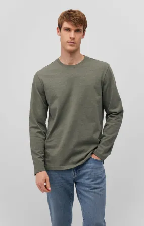 LONG SLEEVE CREW NECK T-SHIRT IN MULLED BASIL