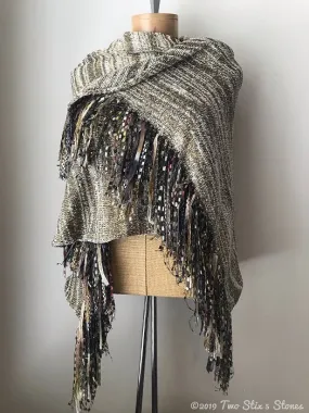 Luxe Gold & Oatmeal Wrap w/Fringe