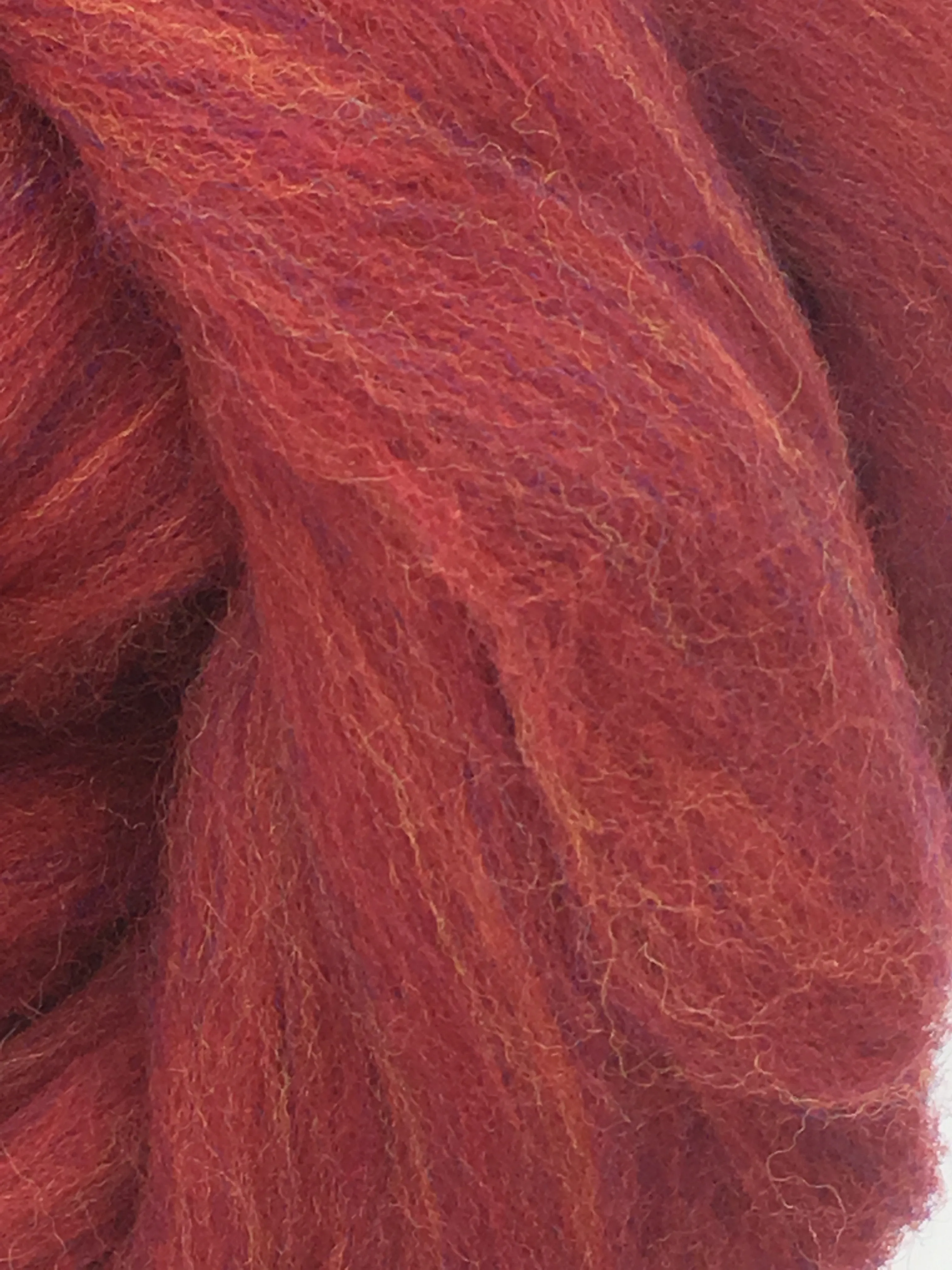 Luxurious Persian Red Merino Wool Roving