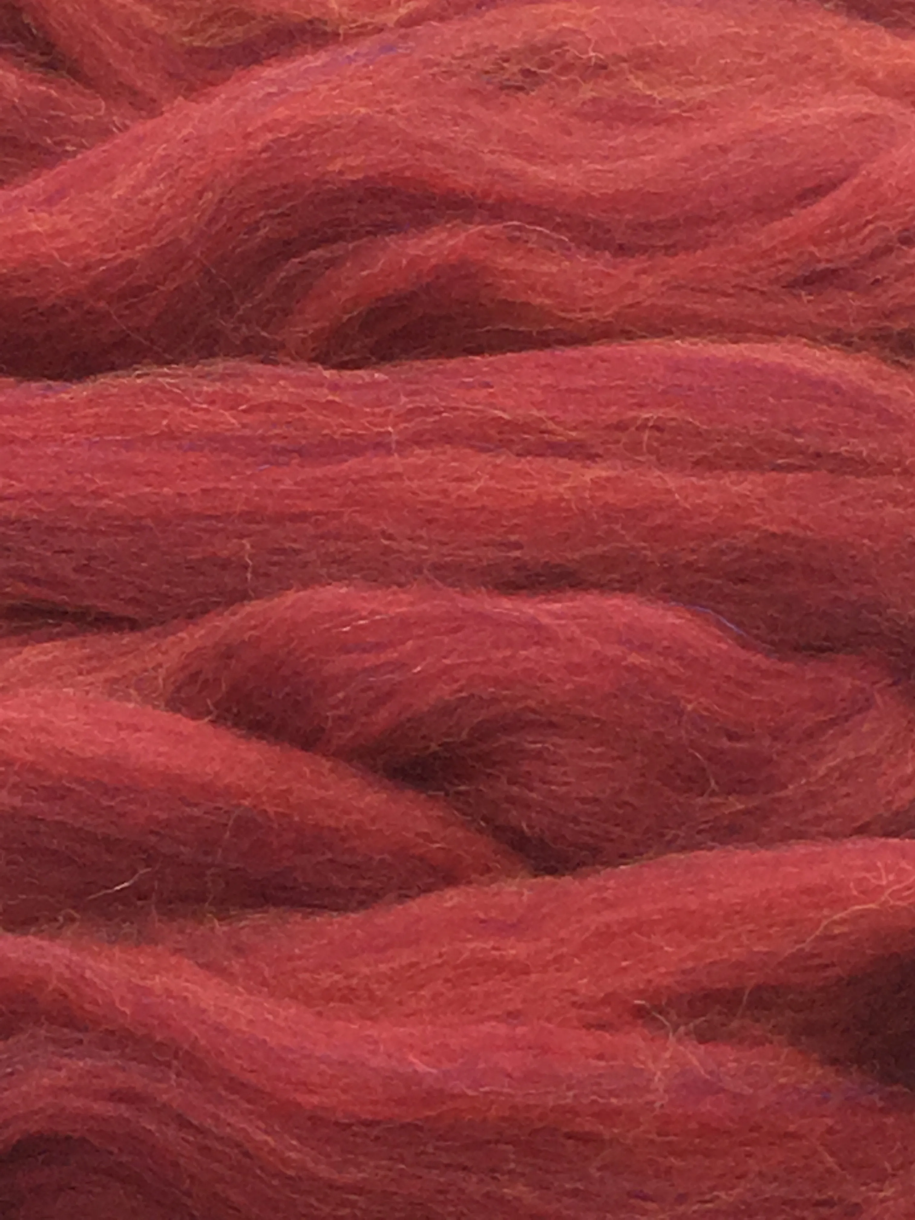 Luxurious Persian Red Merino Wool Roving