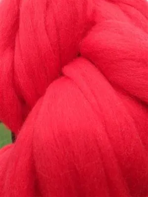 Luxurious Red Merino Wool Roving