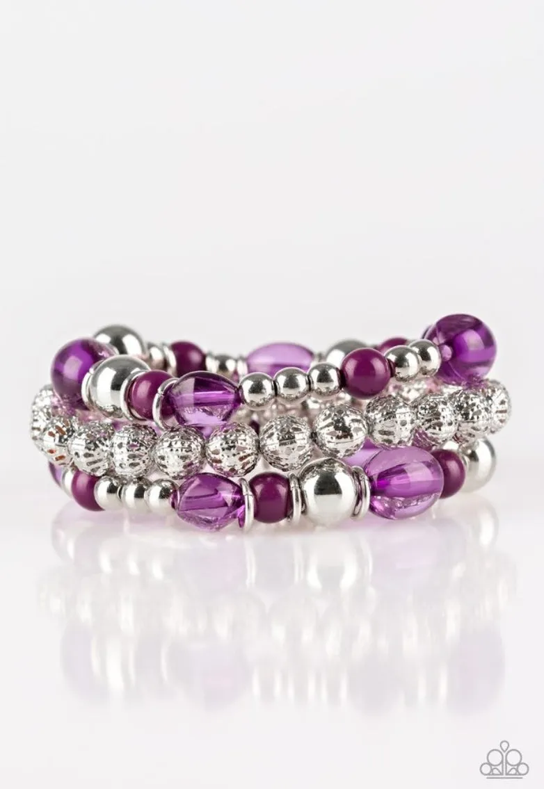 Malibu Marina Purple Bracelet - Paparazzi Accessories