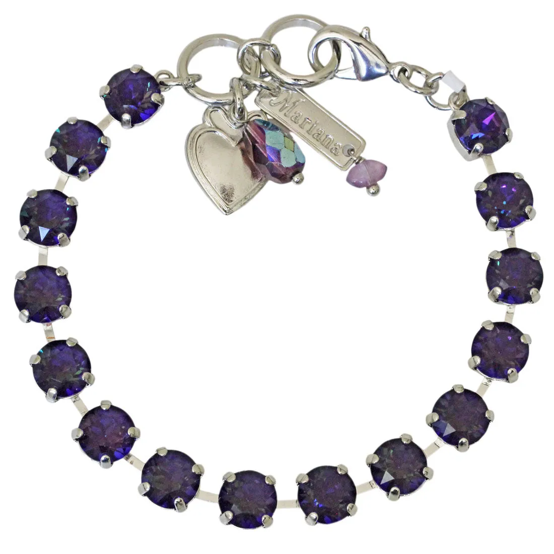 Mariana "Sun-Kissed Plum" Rhodium Plated Must-Have Everyday Crystal Tennis Bracelet, 4252 149149ro