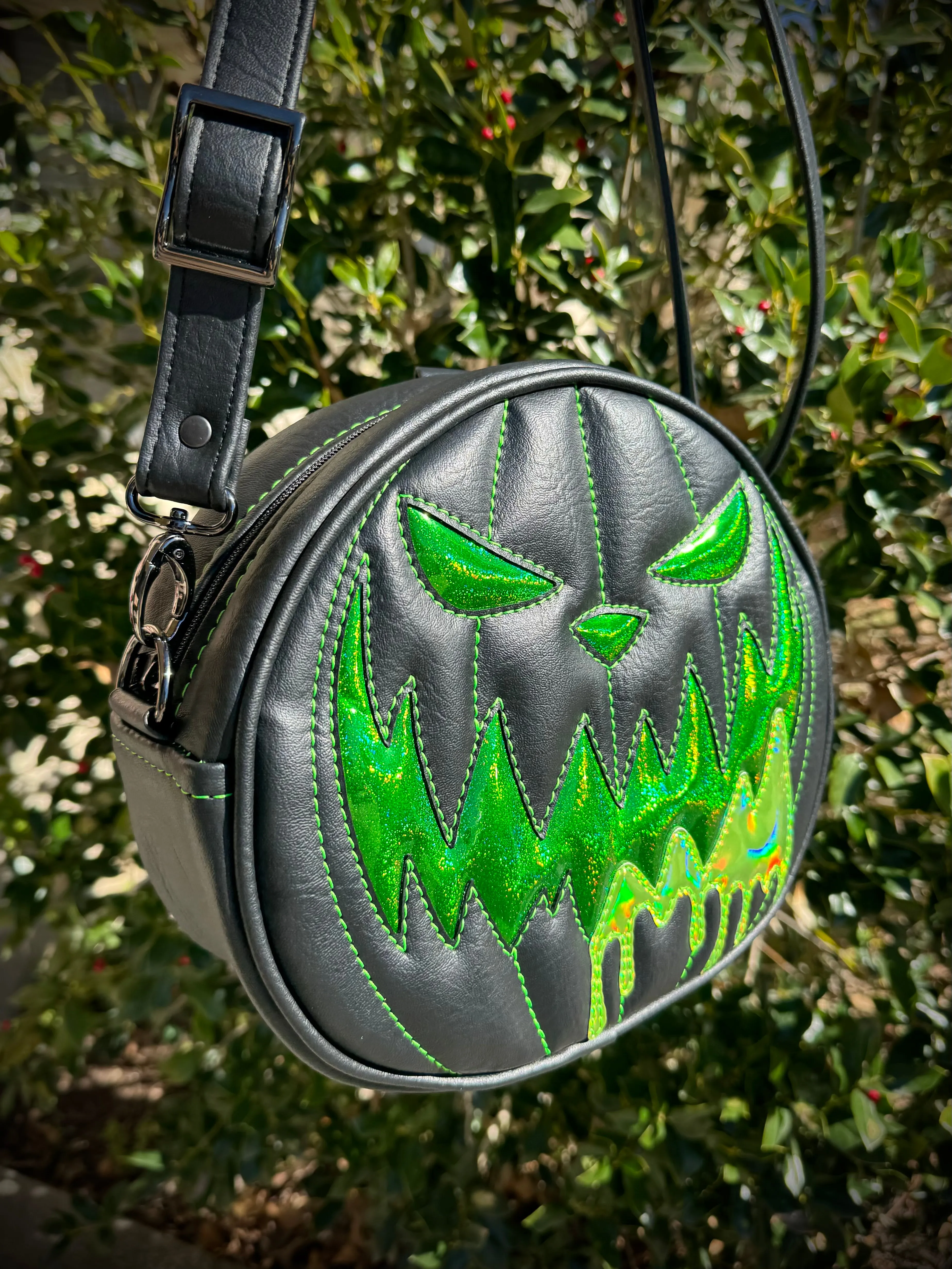 Mean Face Ooze Cruiser Backpack - Heidi Black, Green Holo Glitter, Lime Holo Ooze *PRE-ORDER