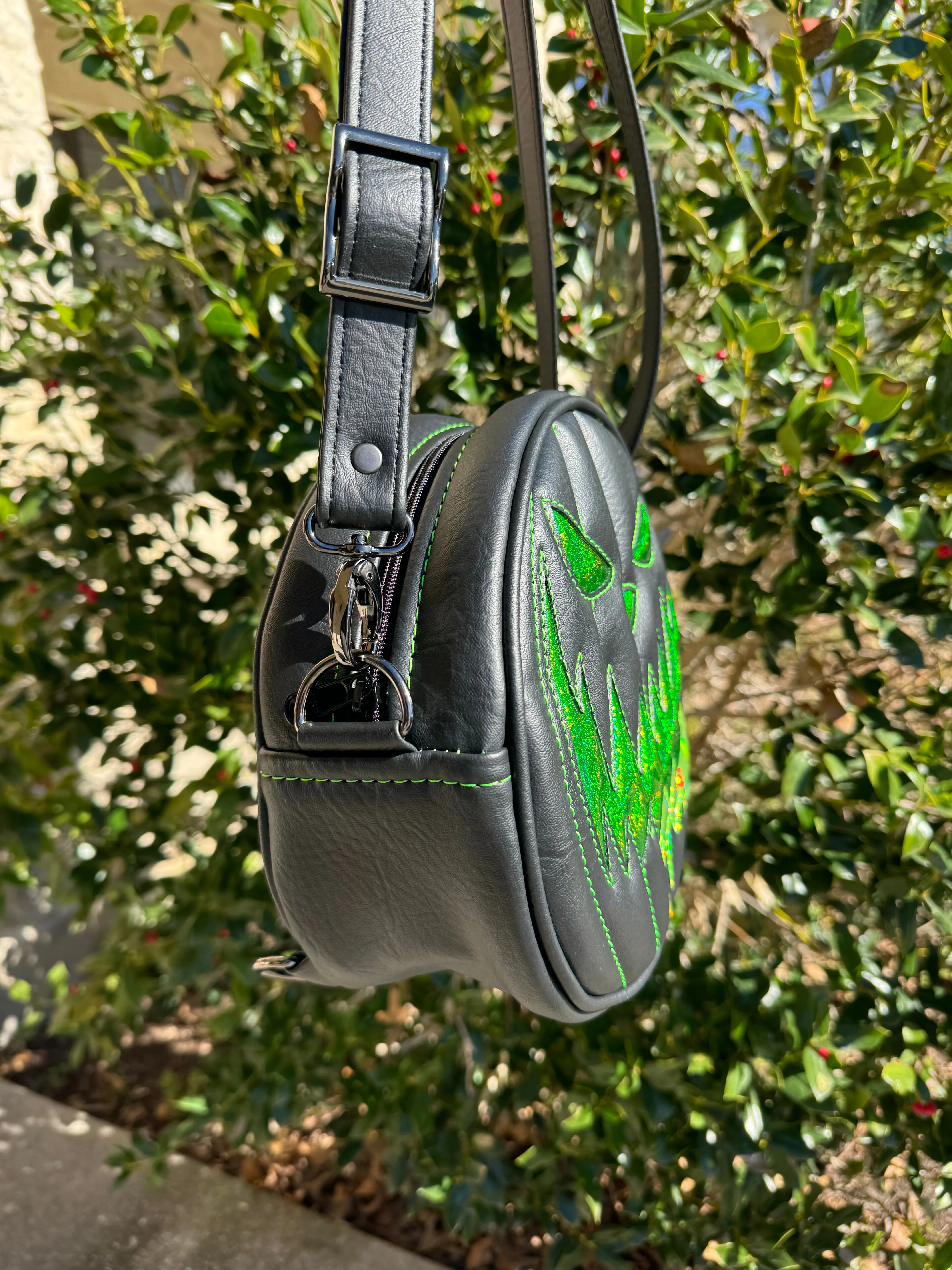 Mean Face Ooze Cruiser Backpack - Heidi Black, Green Holo Glitter, Lime Holo Ooze *PRE-ORDER