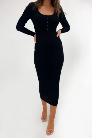 Midi Bodycon Black Dress