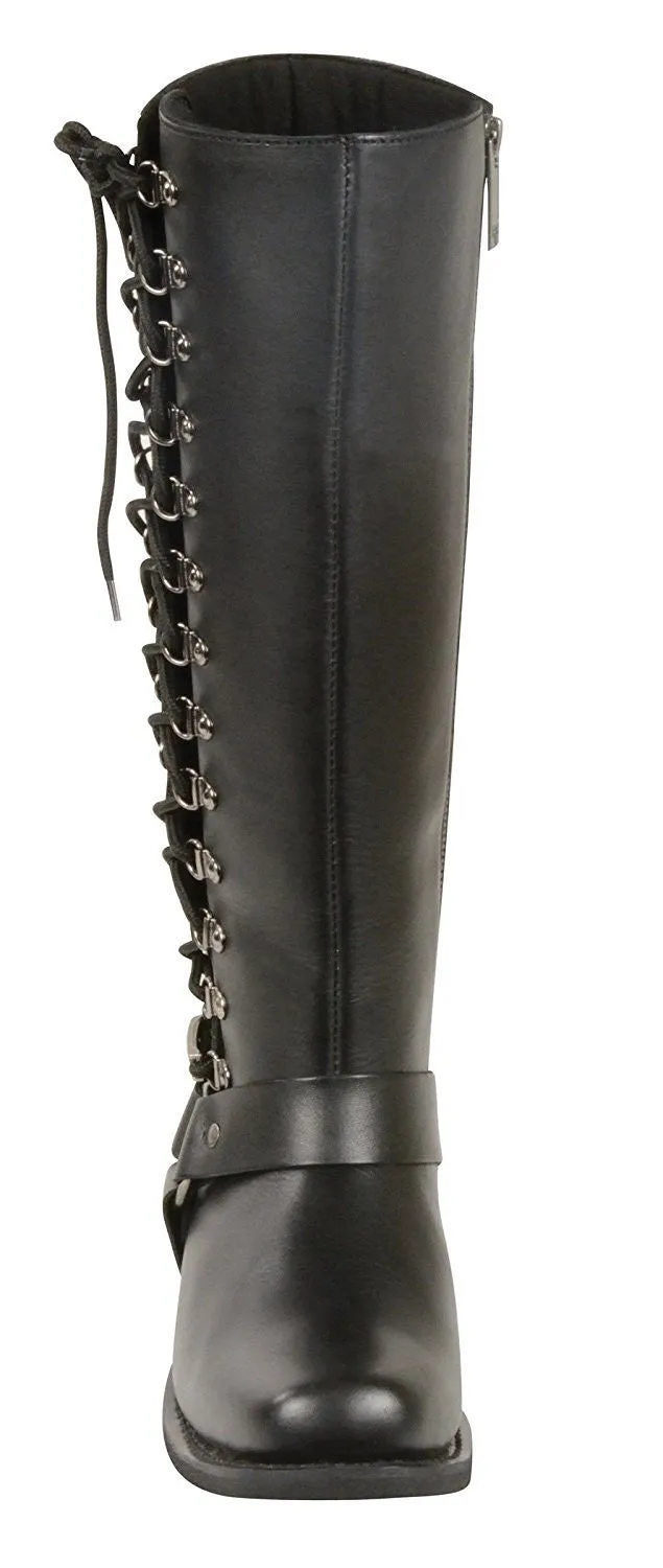 Milwaukee Leather Women's Tall Boots with Side Lacing