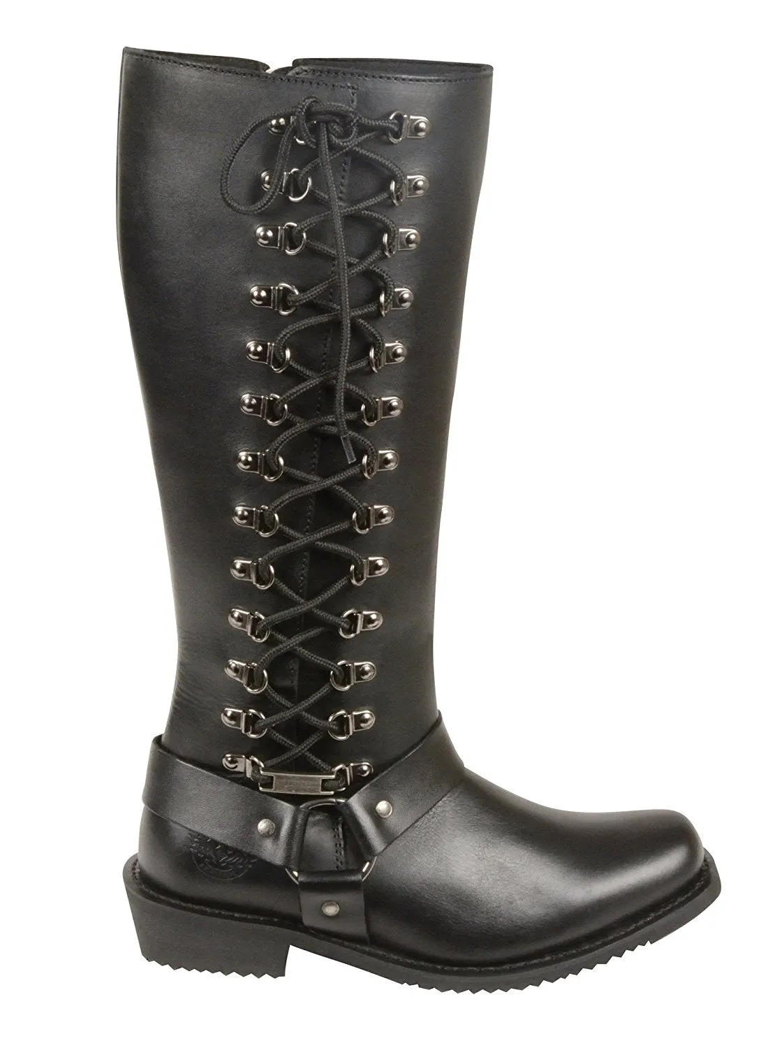 Milwaukee Leather Women's Tall Boots with Side Lacing