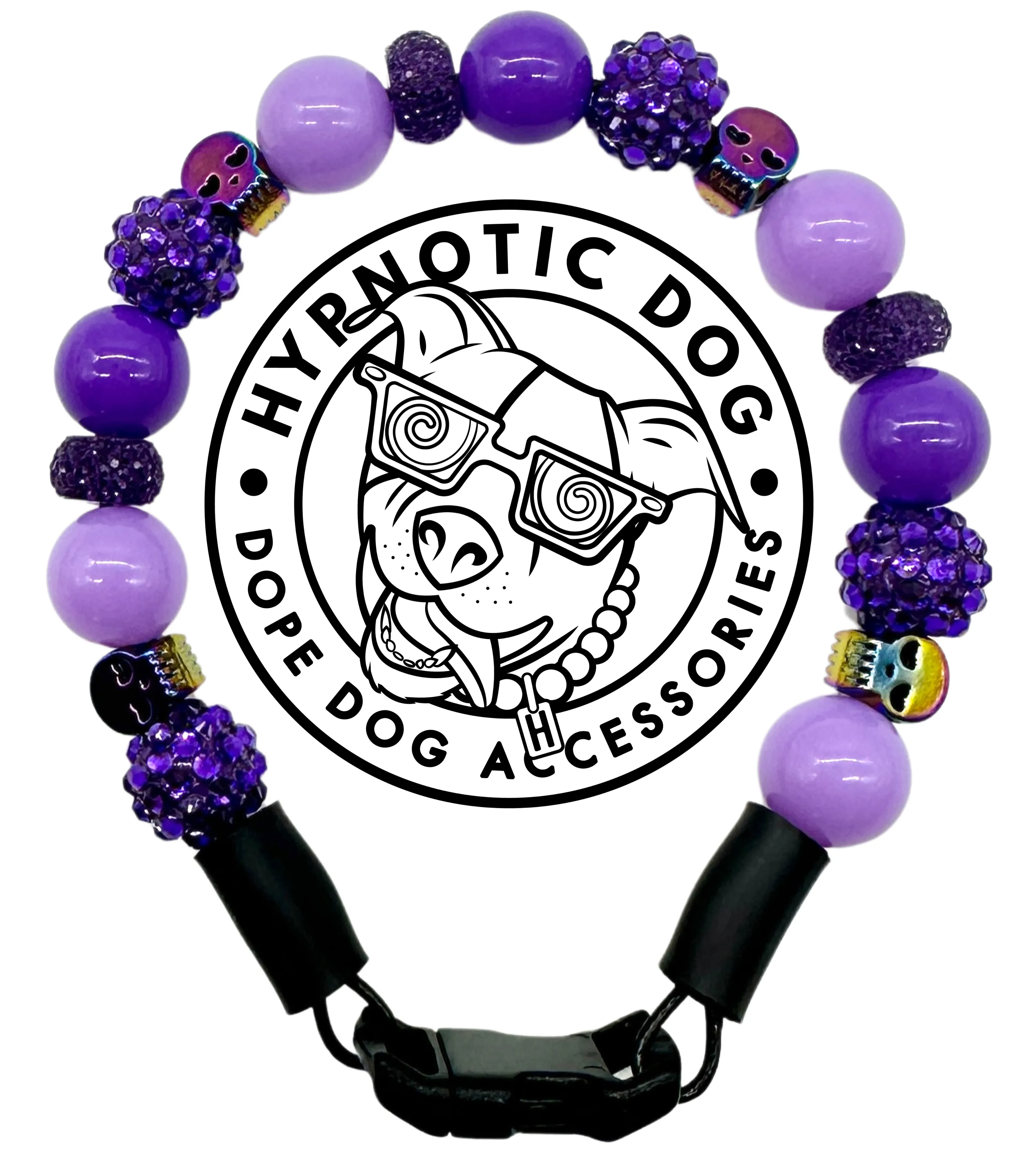 MINI Purple Skull Candy [Small Dog/Cat Bead Collar]