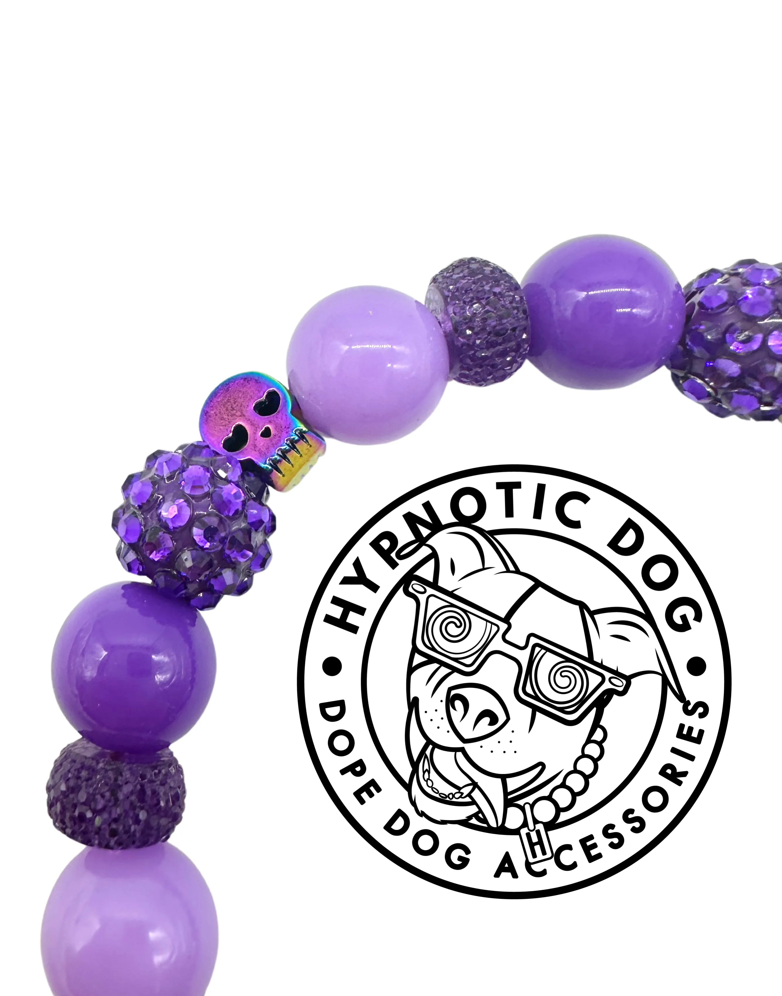 MINI Purple Skull Candy [Small Dog/Cat Bead Collar]