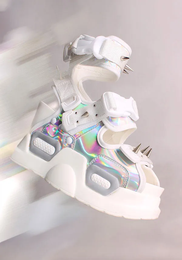 Mulberry 03 [Silver Holo] | PLATFORM SANDALS*